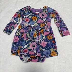Little Sleepies Dusk Blooms Bow Back Dress 0-3M Bamboo VGUC